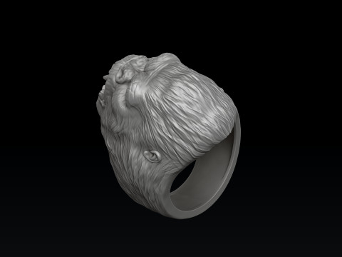 Gorilla Head Ring 3D print model 3D Print Model
