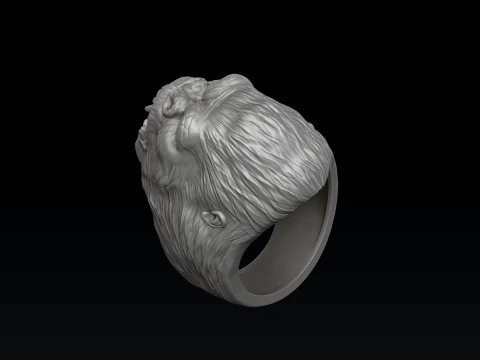 Тривимірна друкована модель кільця з головою горили 3D Принт Модель
