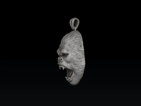 ゴリラヘッドペンダント3Dプリントモデル 3Dプリントモデル