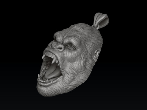 Gorilla Head Pendant 3D print model 3Dプリントモデル