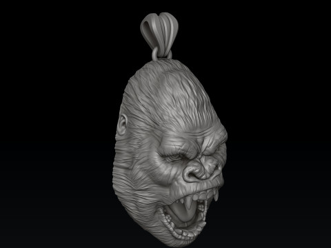 Gorilla Head Pendant 3D print model 3Dプリントモデル
