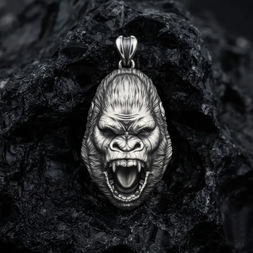 Gorilla Head Pendant 3D print model 3D Print Model .c4d .max .obj .3ds .fbx .stl .blend 