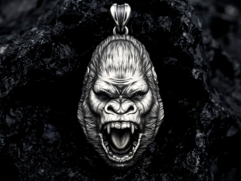 Gorilla Head Pendant 3D print model 3D Print Model