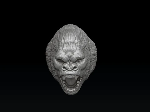 Gorilla Head Pendant Ring Collection 3D print model 3D Print Model