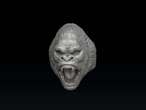 Gorilla Head Pendant Ring Collection 3D print model 3D Print Model