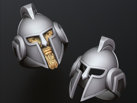 Warrior Helmet Ring 3D print model 3Dプリントモデル