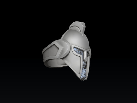 Warrior Helmet Ring 3D print model 3Dプリントモデル