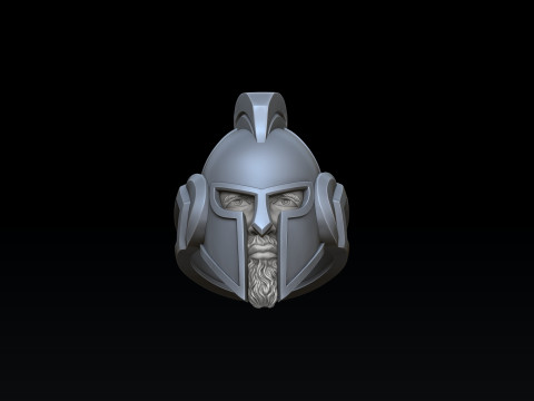 Warrior Helmet Ring 3D print model 3Dプリントモデル