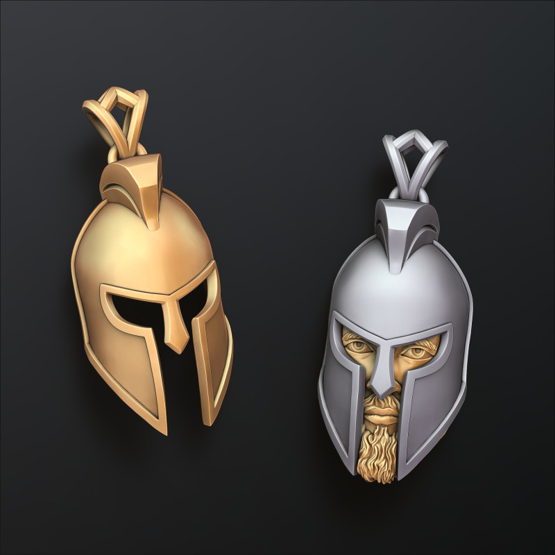 Warrior Helmet Pendant 3D print model 3D Print Model .c4d .max .obj .3ds .fbx .stl .blend
