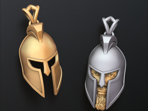 Warrior Helmet Pendant 3D print model 3Dプリントモデル