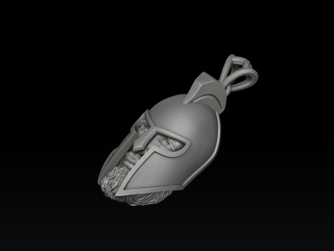 Warrior Helmet Pendant 3D print model 3D Print Model