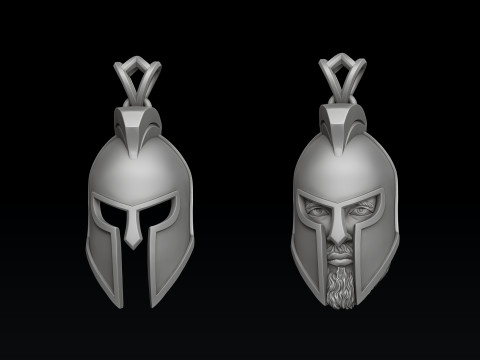 Warrior Helmet Pendant 3D print model 3D Print Model