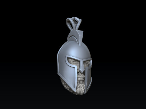 Warrior Helmet Pendant 3D print model 3D Print Model