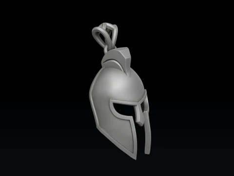 Warrior Helmet Ring Pendant Collection 3D print model 3D Print Model