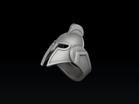 Warrior Helmet Ring Pendant Collection 3D print model 3D Print Model