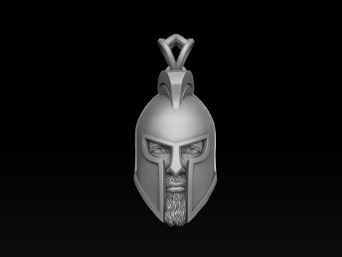 Warrior Helmet Ring Pendant Collection 3D print model 3D Print Model