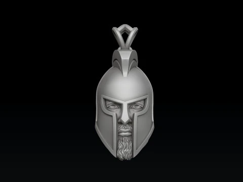 Warrior Helmet Ring Pendant Collection 3D print model 3D Print Model