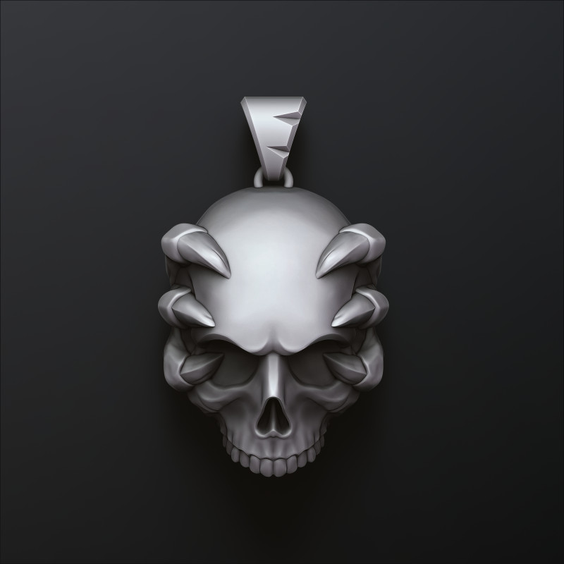 Skull Clutches Pendant 3D print model 3D Принт Модель .c4d .max .obj .3ds .fbx .stl .blend