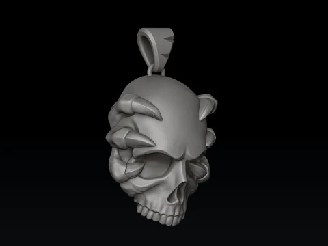 Skull Clutches Pendant 3D print model 3D Print Model
