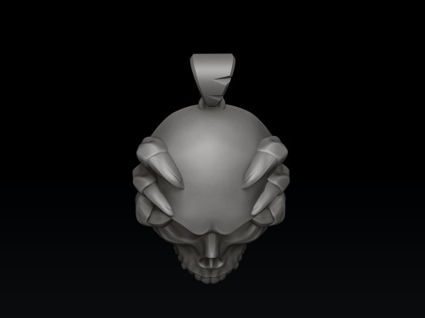 Skull Clutches Pendant 3D print model 3D Принт Модель