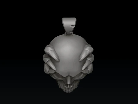 Skull Clutches Pendant 3D print model 3D Print Model