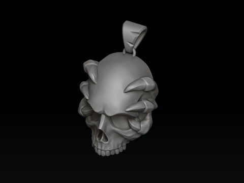 Skull Clutches Pendant 3D print model 3D Принт Модель