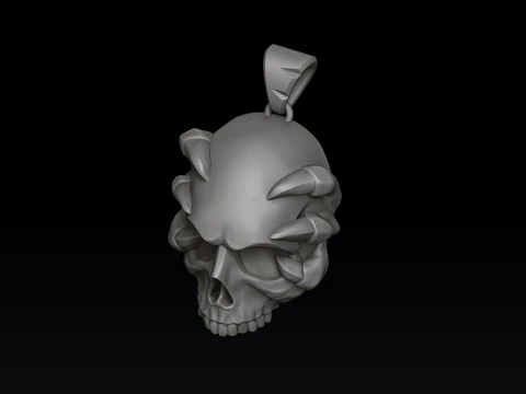 Skull Clutches Pendant 3D print model 3D Print Model
