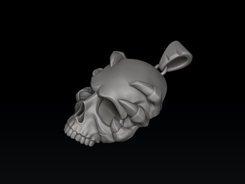 Skull Clutches Pendant 3D print model 3D Принт Модель