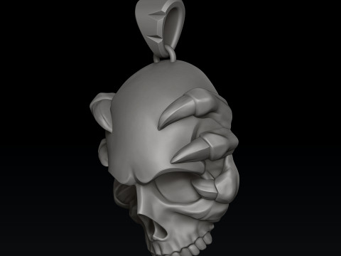 Skull Clutches Pendant 3D print model 3D Принт Модель