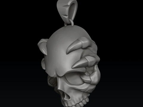 Skull Clutches Pendant 3D print model 3D Print Model