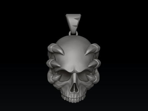 Skull Clutches Pendant 3D print model 3D Принт Модель