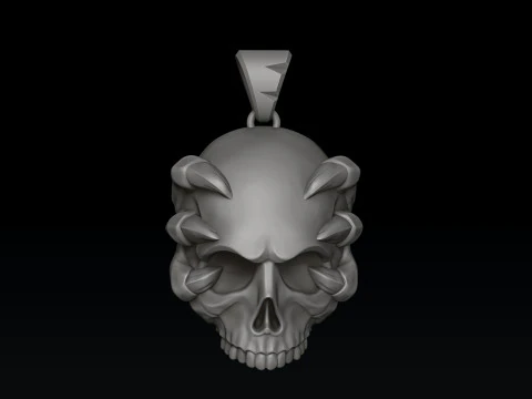 Skull Clutches Pendant 3D print model 3D Print Model