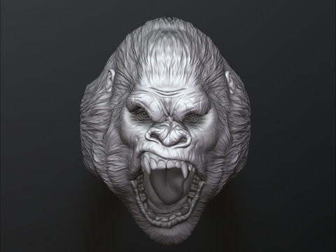 Gorilla Head Ring V2 3D print model 3Dプリントモデル