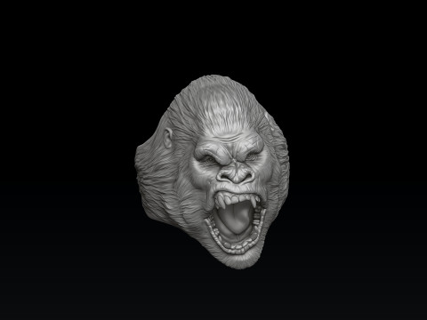 Gorilla Head Ring V2 3D print model 3Dプリントモデル