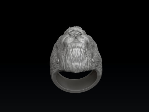 Gorilla Head Ring V2 3D print model 3Dプリントモデル