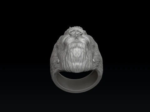 ゴリラ ヘッド リング V2 3D プリント モデル 3Dプリントモデル
