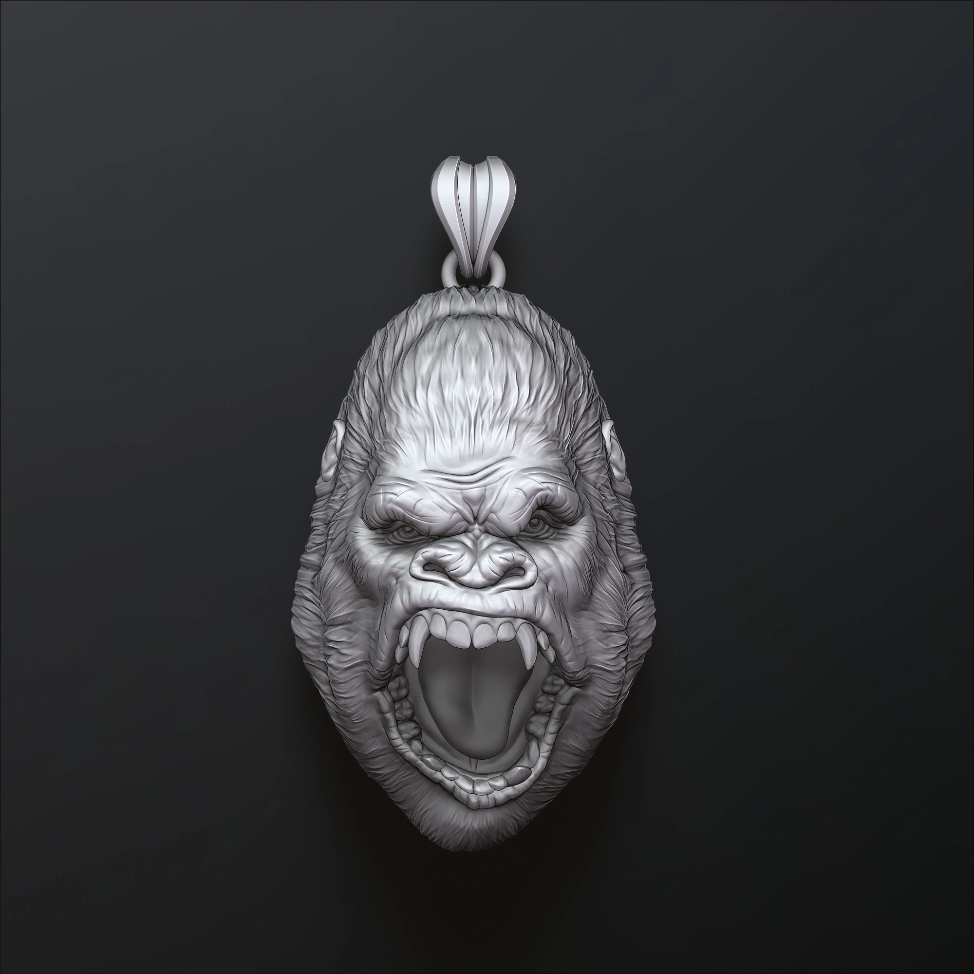 Gorilla Head Pendant V2 3D print model 3D Print Model .c4d .max .obj .3ds .fbx .stl .blend 