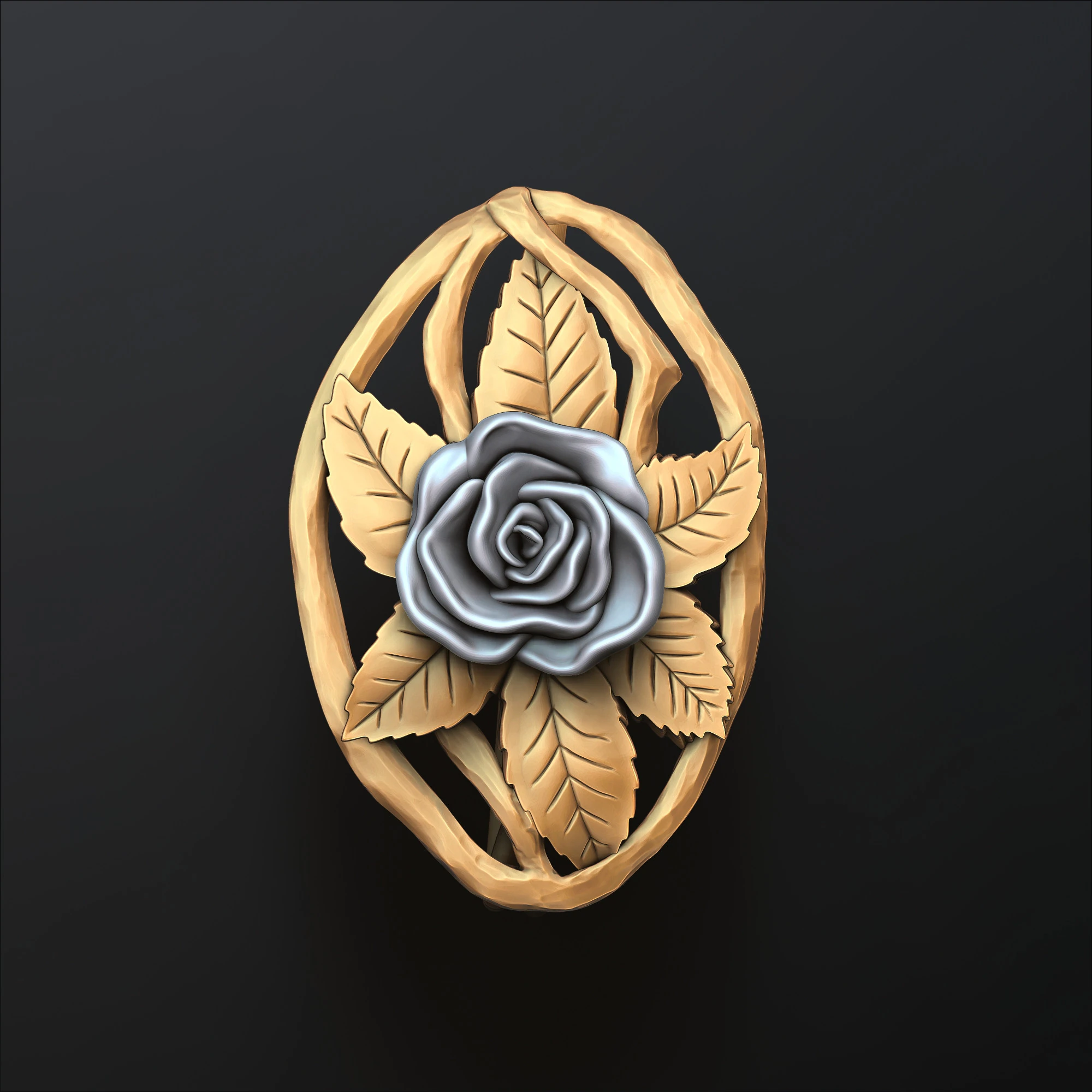 Rose Broosh 3D print model 3D Print Model .c4d .max .obj .3ds .fbx .stl .blend