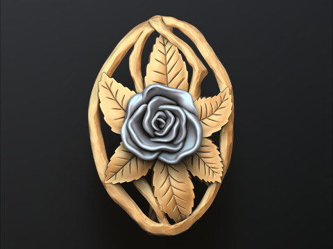 Rose Broosh 3D print model 3Dプリントモデル