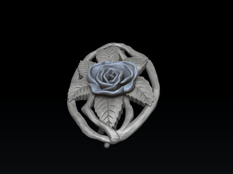 Rose Broosh 3D print model 3Dプリントモデル