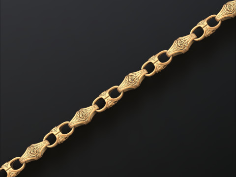 Rose Chain 3D print model 3D प्रिंट मॉडल