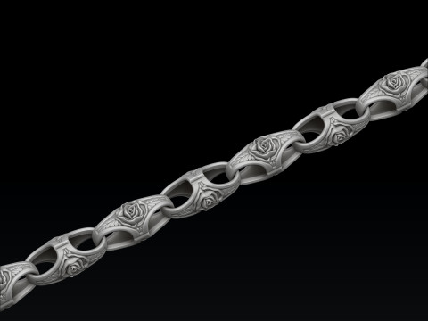 Rose Chain 3D print model 3Dプリントモデル