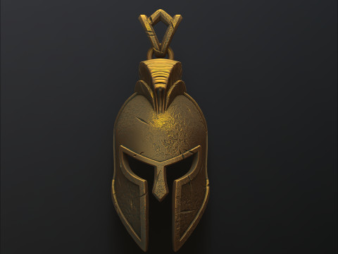 Helmet Pendant V2 3D print model 3Dプリントモデル