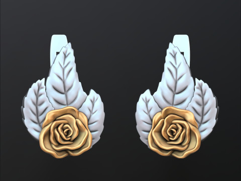Rose Earrings 3D print model Modelo de impresión 3D