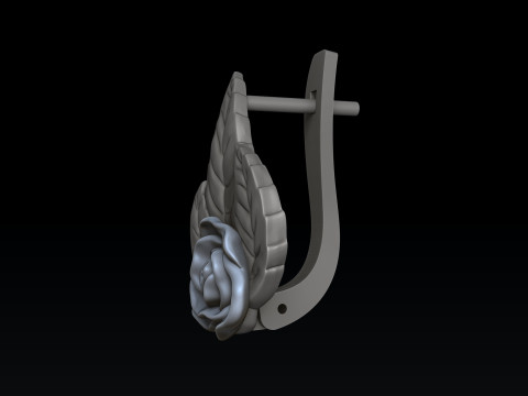 Rose Earrings 3D print model Modello di stampa 3D