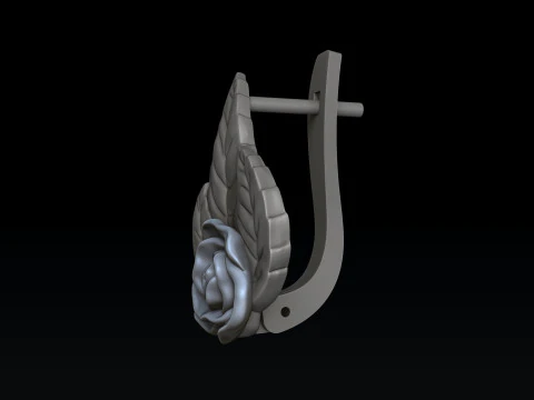 Rose Earrings 3D print model 3D Print Model