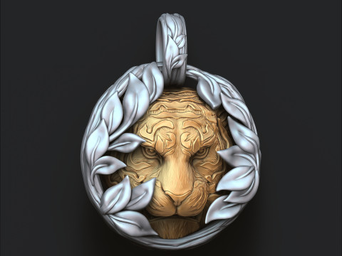 Tiger In Nature Pendant 3D print model 3Dプリントモデル