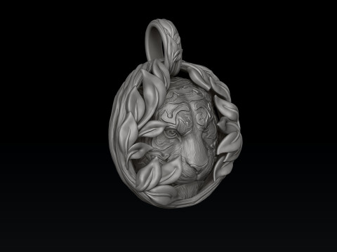 Tiger In Nature Pendant 3D print model 3D Print Model