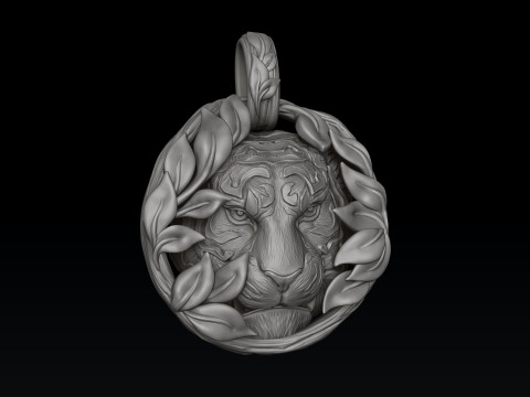 Tiger In Nature Pendant 3D print model 3D Print Model