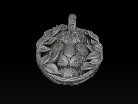 Tiger In Nature Pendant 3D print model 3D Print Model